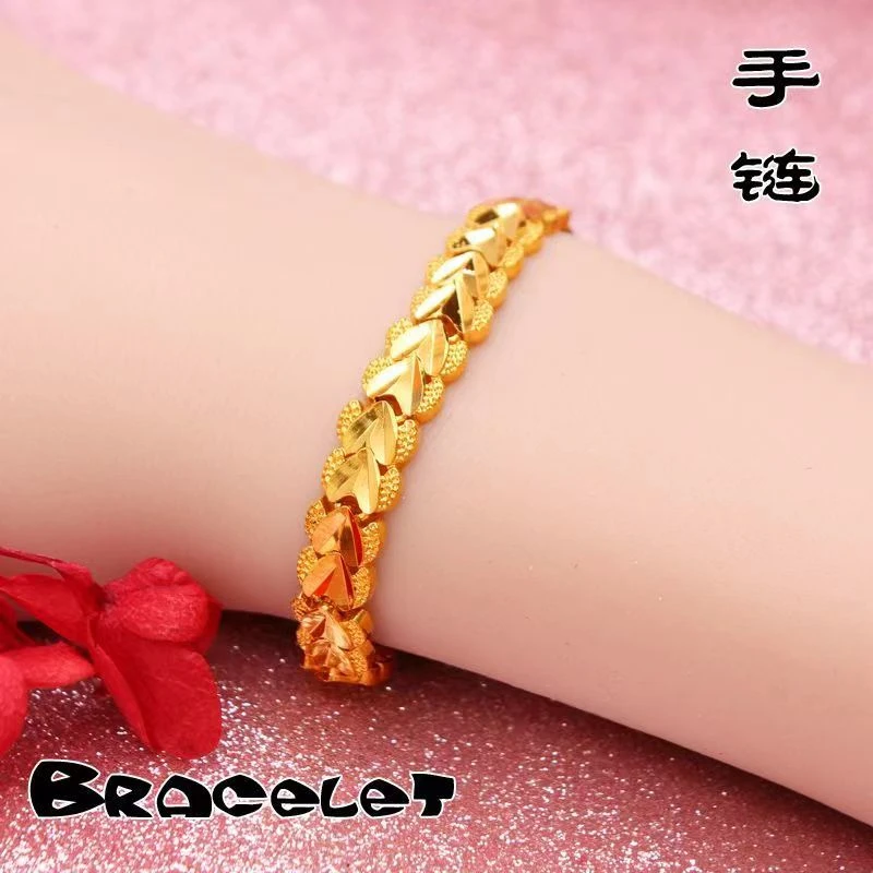 合金手链 心心相印手链   女款气质百搭不掉色精美简约妈妈时尚