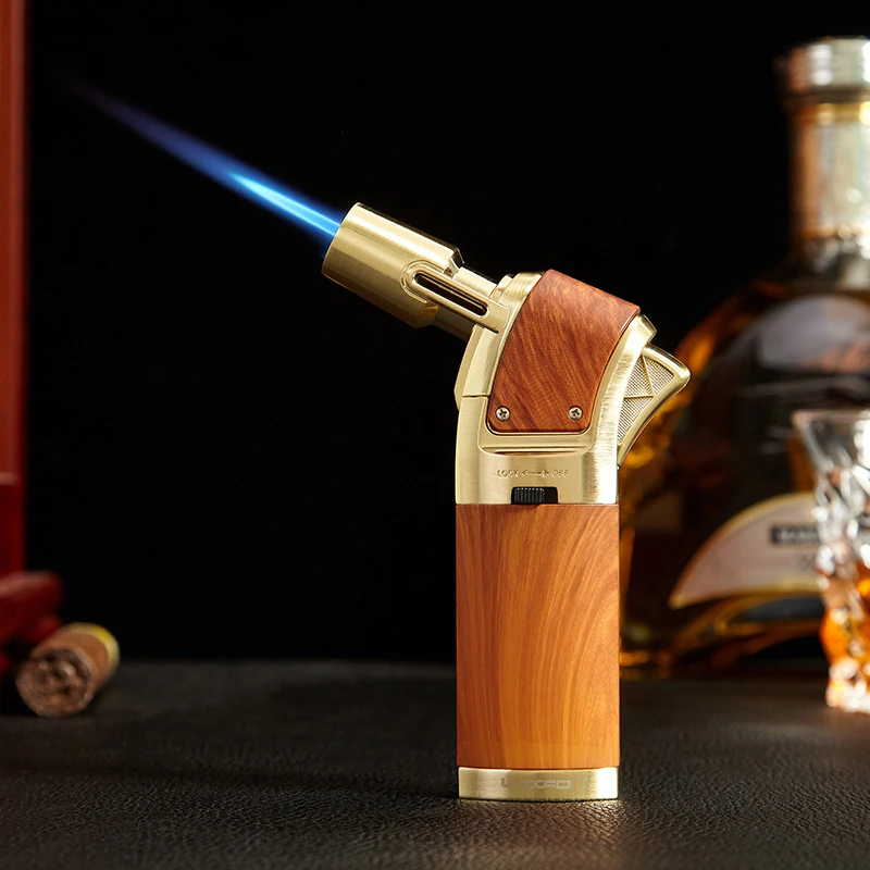 LUXFO多功能防风打火机充气点雪茄艾灸喷火枪金属直冲焊枪点火器