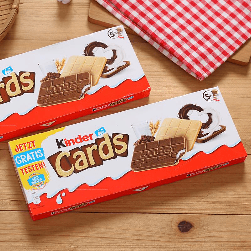 kinder/健达 德国进口零食cards牛奶可可夹心薄脆饼干DUO巧克力盒装
