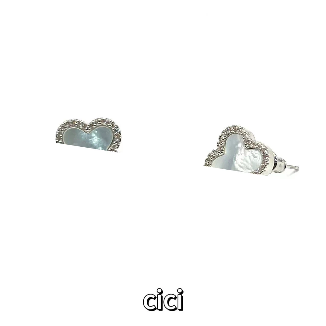 925银耳饰 【CiCi】轻奢小众气质简约精致四叶草镶嵌耳饰-XA0168