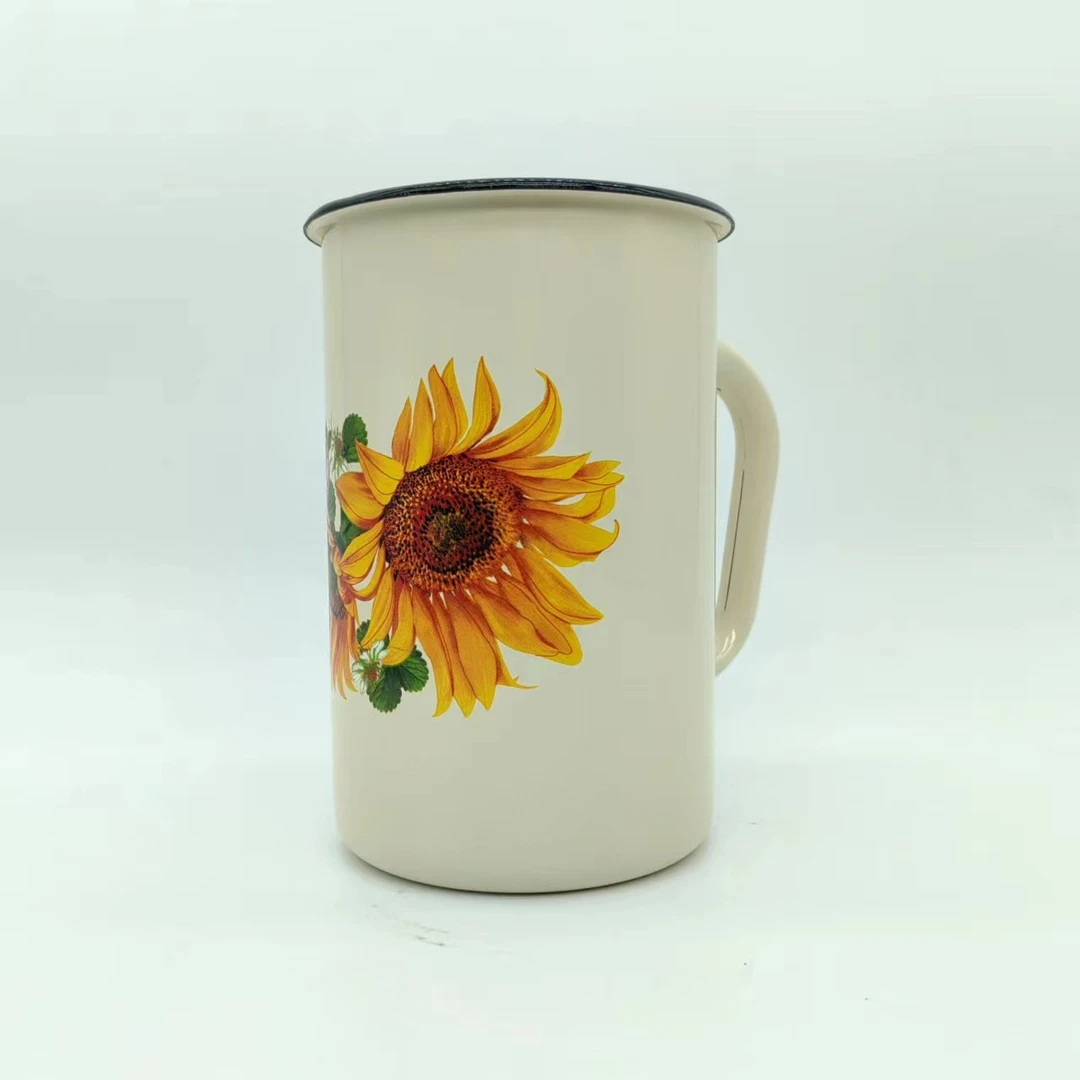 俄罗斯原装进口怀旧复古1.5升搪瓷凉水杯  扎啤杯  无盖  大容量