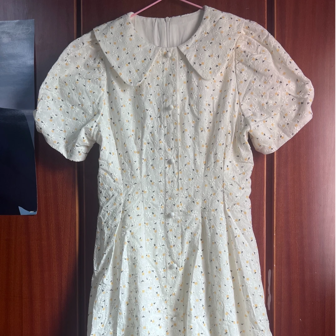 时尚百搭气质连衣裙默认微瑕白色夏款甜美