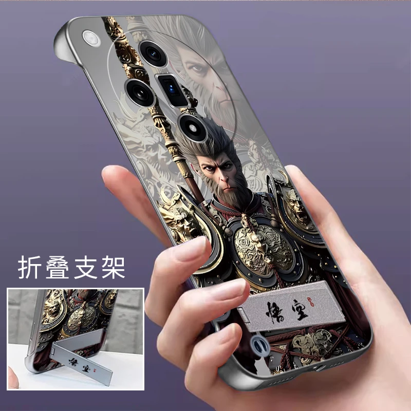 适用OPPOFindX7手机壳金属漆支架无边框散热超薄保护套时尚潮悟空