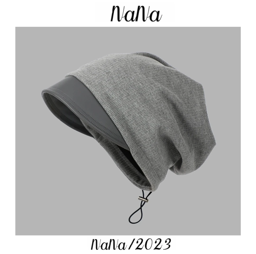 秋冬新款设计师款帽檐堆堆帽韩版五金女孩潮流百搭秋冬针织冷帽子