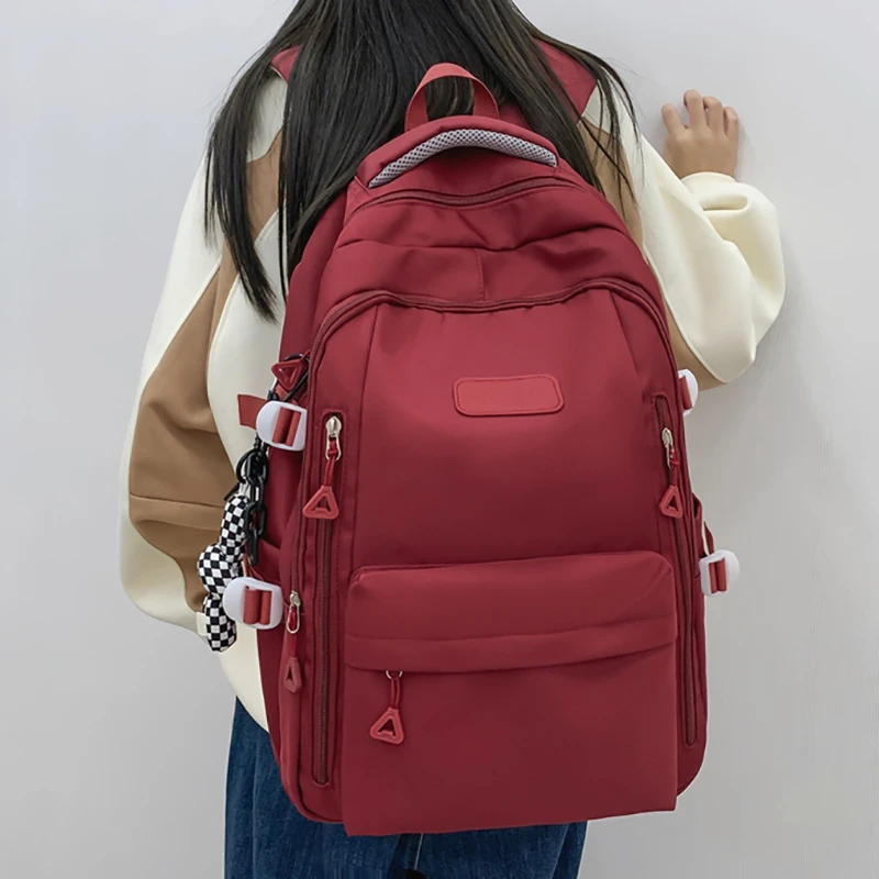 2024新款书包女生大容量简约百搭背包中学生高中生减负轻便双肩包