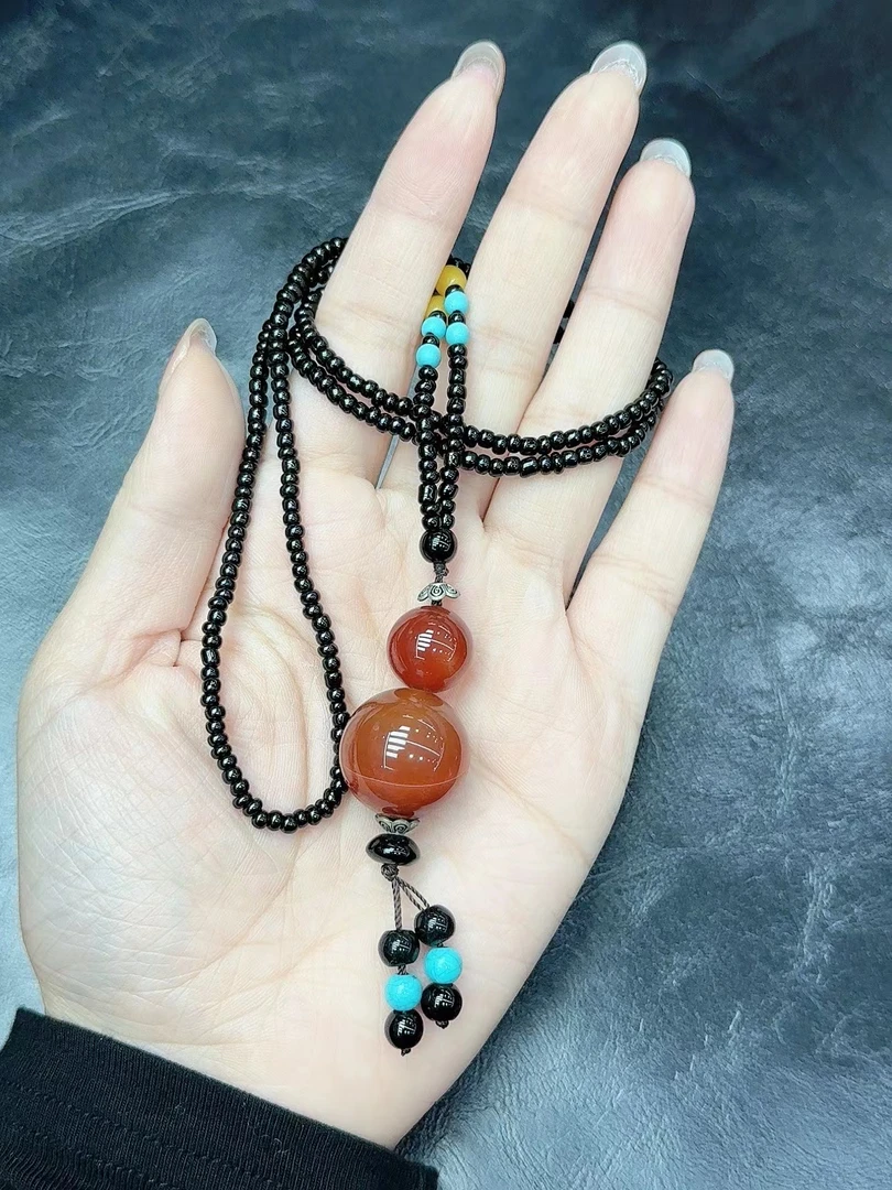 天然玛瑙红红火火葫芦吊坠时尚百搭