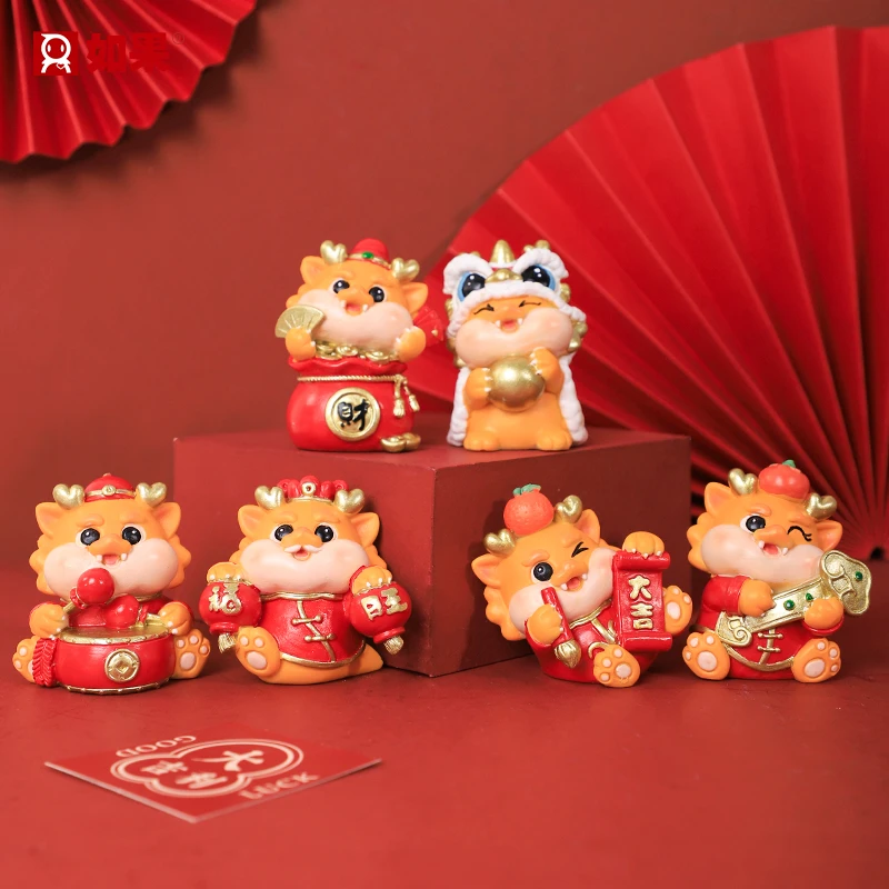 ROOGO/如果龙运当头冰箱贴小摆件创意趣味喜庆瑞兽送礼摆放小物