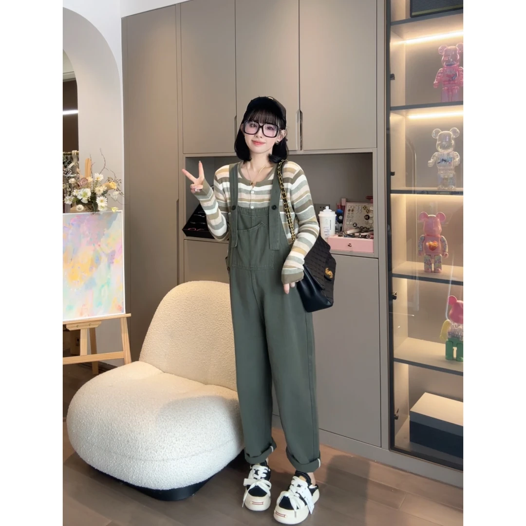 maodan/猫单【半岛铁盒】娜娜的孕期穿搭/孕妇装秋装上衣背带裤套装