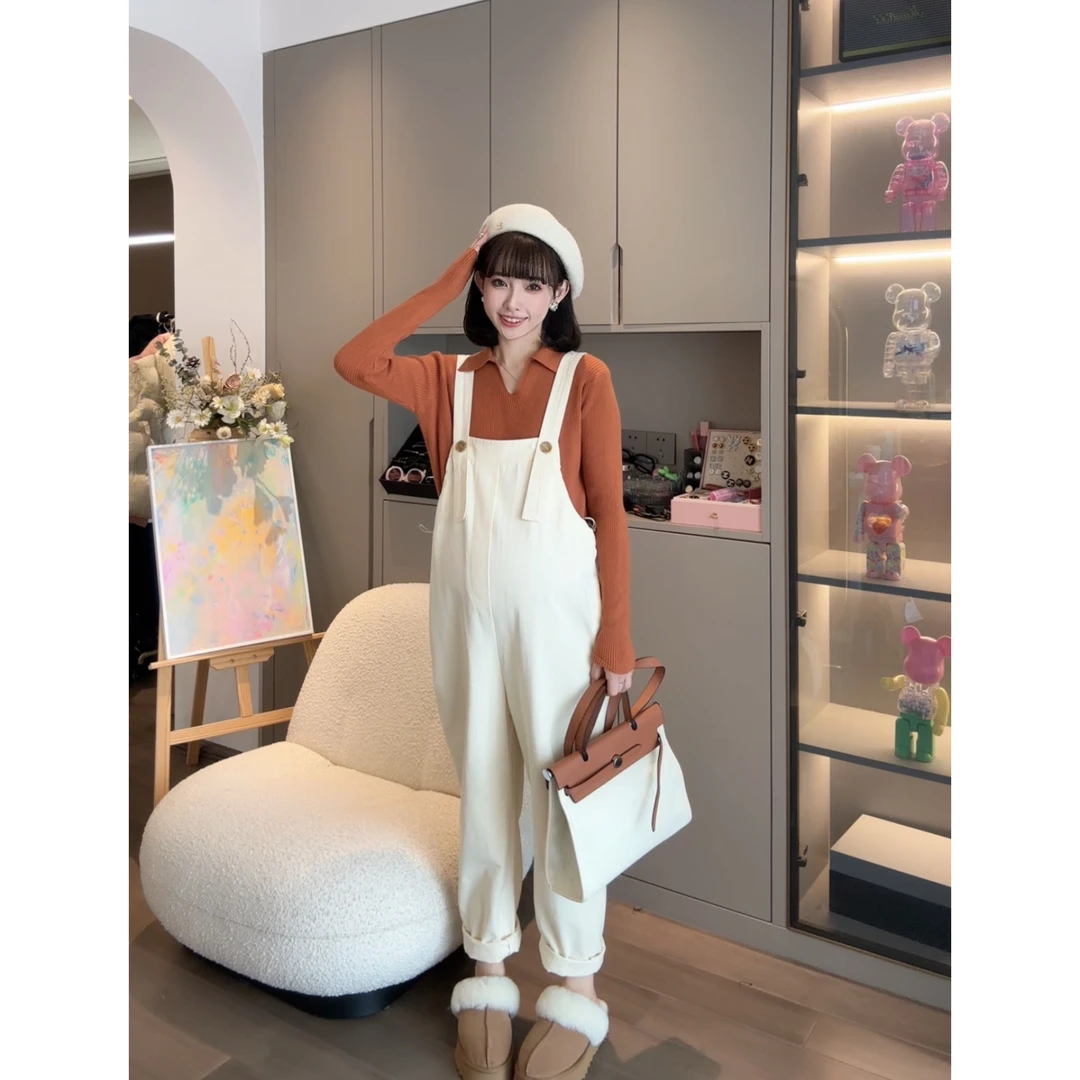 maodan/猫单【甜纷画册】娜娜的孕期穿搭/孕妇装秋装上衣背带裤