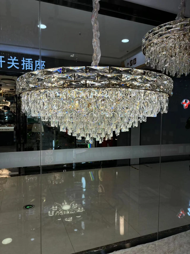 现代简约轻奢水晶吊灯奶油风客厅灯餐厅灯卧室灯家装灯饰灯具照明