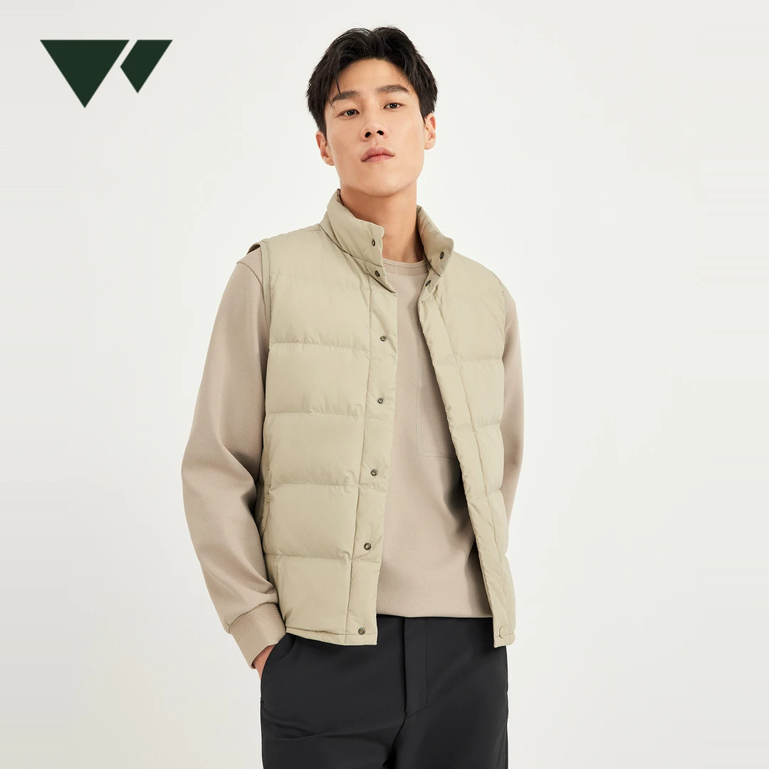 七匹狼通用内搭绗线无胆羽绒马甲男士2025冬季新款休闲立领外套男