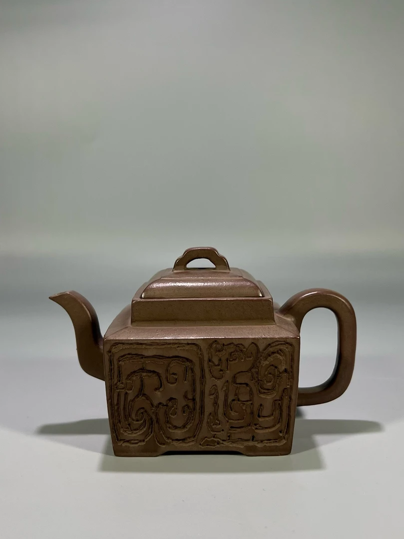 挑砂刻绘四方壶 容量约300cc 尺寸14.8×8.7×8.7cm