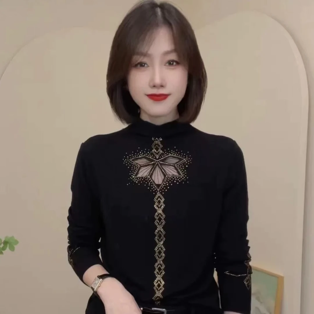 【撤柜断码甩】M1120秋季时尚百搭气质长袖T恤上衣女妈妈装