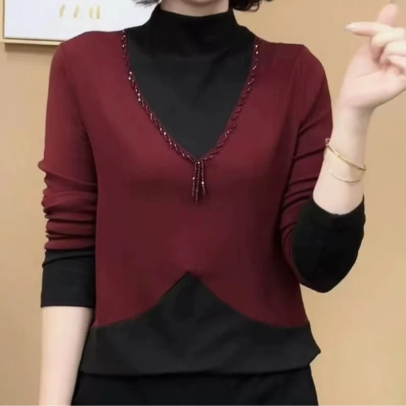 【桃姐宠粉】M1135秋季时尚百搭气质长袖T恤上衣女妈妈装