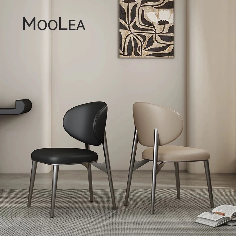 意式轻奢高档餐椅家用餐厅椅极简餐厅椅靠背椅设计师高端椅北欧椅