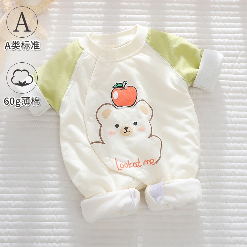 婴儿衣服出生衣小宝宝连体衣初生儿哈衣春秋冬加棉棉衣纯棉无骨03