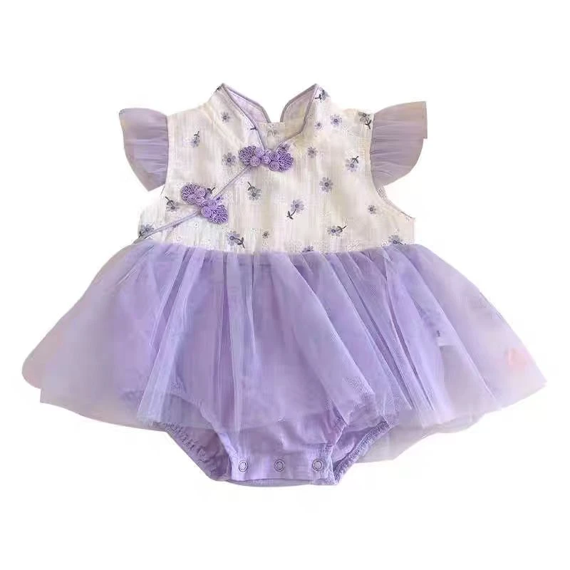 婴童国风旗袍纱纱裙包屁衣夏装三角哈衣洋气中国风