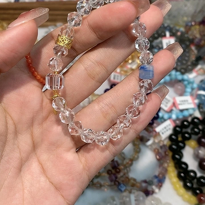水晶无未镶嵌白水晶+蓝线