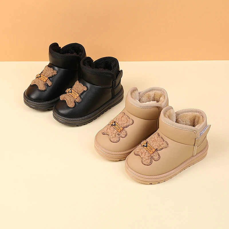 儿童雪地靴女童软底加厚保暖大棉鞋男童时尚冬季鞋小童防滑宝宝鞋
