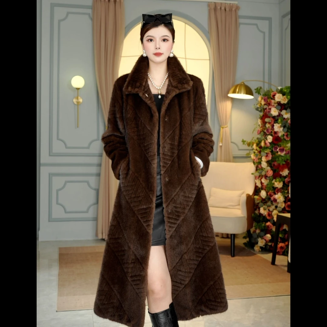 吉帝鸟气质轻奢皮毛一体冬季女士中长款一手长外套 C080