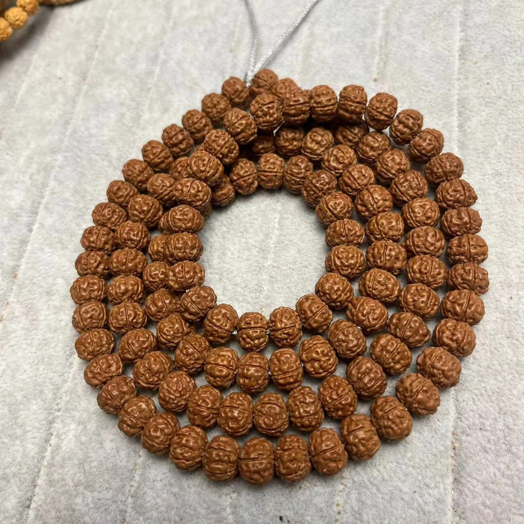 《勿里达老树王108》9mm小金刚菩提手串红皮一代母树籽