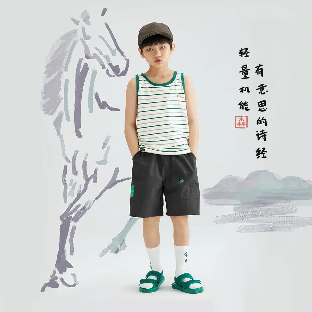 【诗经儿童运动短裤】森林棠2024夏季中国风诗经宽松短裤41062411