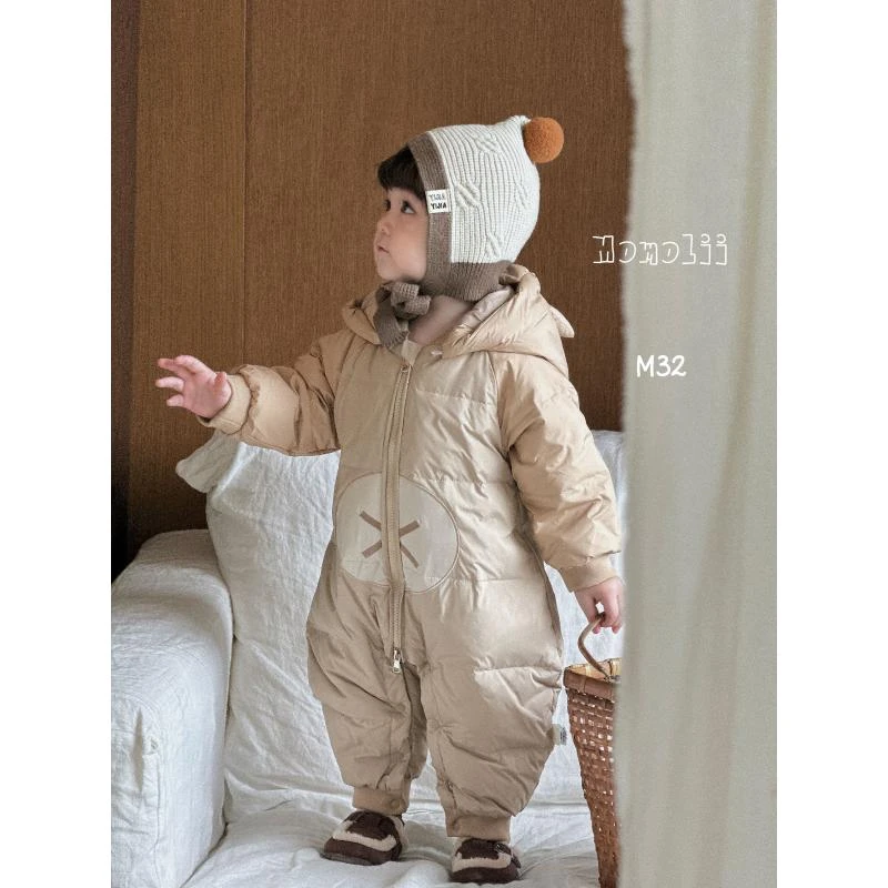 婴儿宝宝连帽连体衣外出服新生儿卡通小翅膀羽绒服白鸭绒羽绒服32