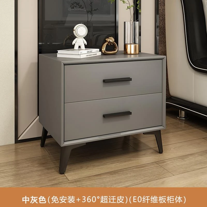 极简床头柜简约现代轻奢皮质ins定制网红卧室小户型超窄实木边柜