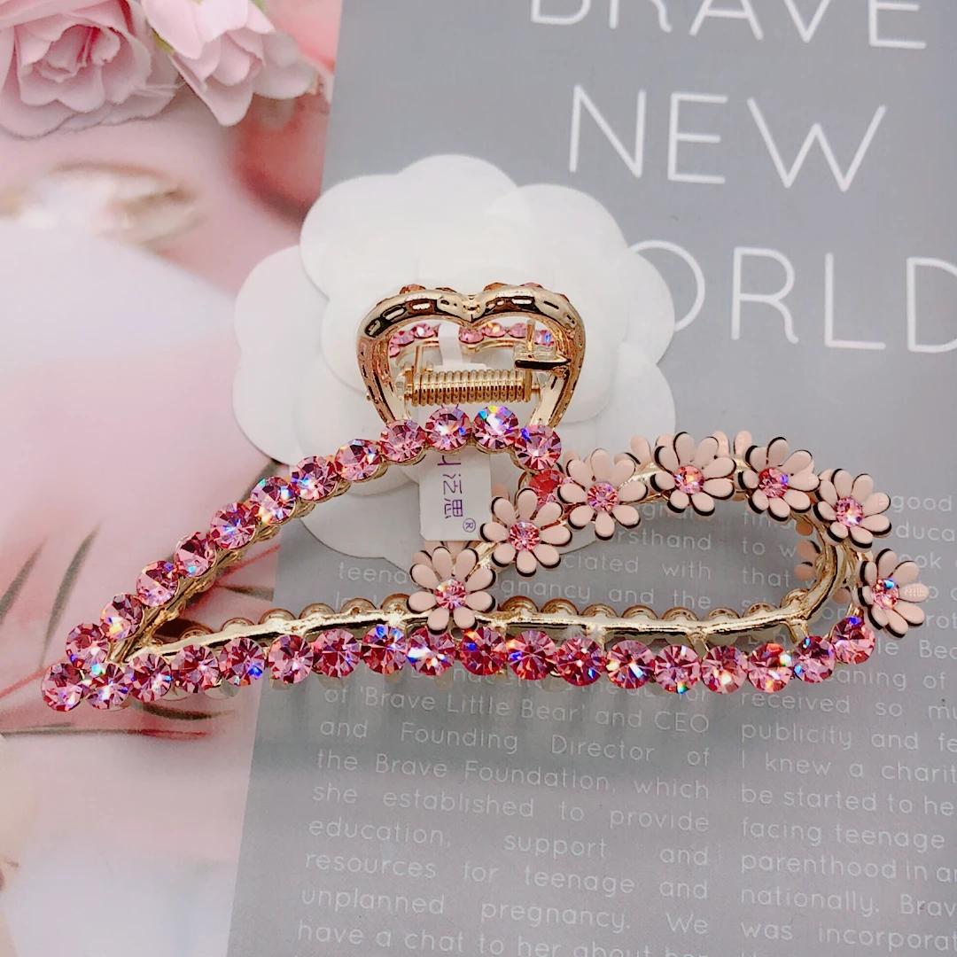 雏菊繁花桃心款大抓夹11公分全扎时尚百搭