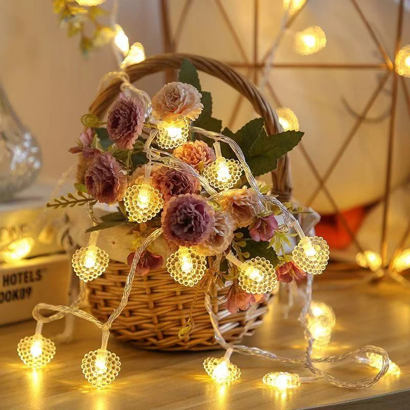 爱心灯串户外太阳能彩灯露营天幕氛围灯装饰灯婚庆灯防水智能灯串