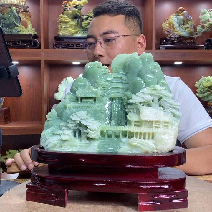 【闪购商品】蛇纹石玉（覆膜）珠宝奇石未镶嵌明**产