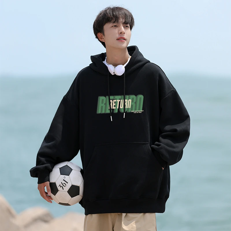 连帽卫衣男春秋oversize美式潮牌外套复古重磅潮流ins宽松上衣服.