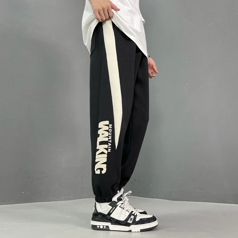 迈特优美式潮牌休闲裤子男秋季潮流宽松百搭束脚运动裤青少年卫裤