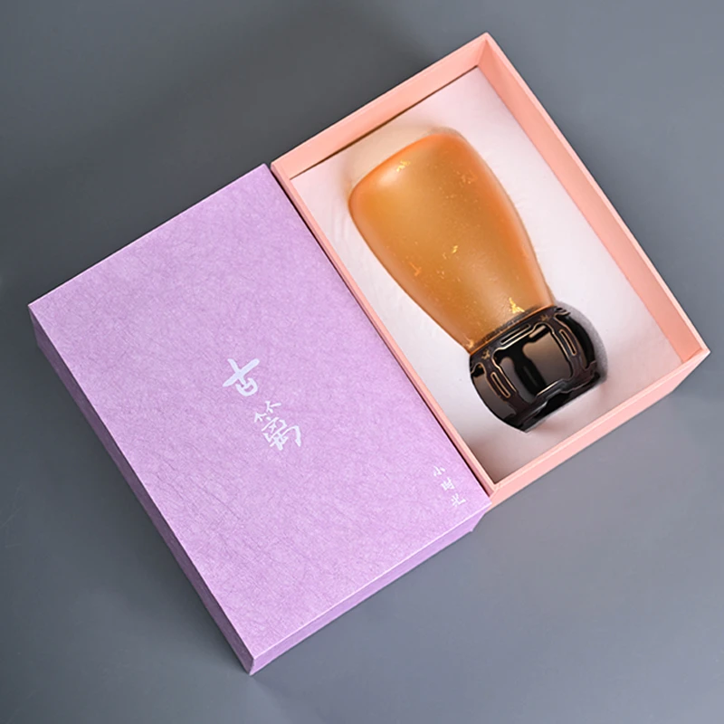 琉璃琥珀色烛台氛围灯中式功夫茶具配件茶道零配茶桌摆件文房灯具