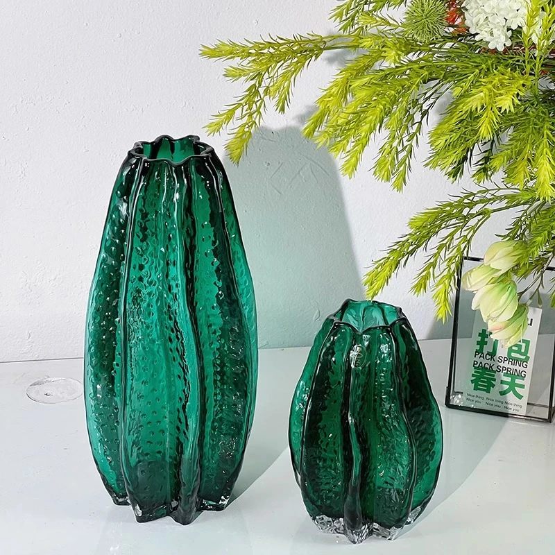 【杨桃】不规则高端艺术玻璃水养花瓶摆件客厅插花电视柜杨桃装饰品