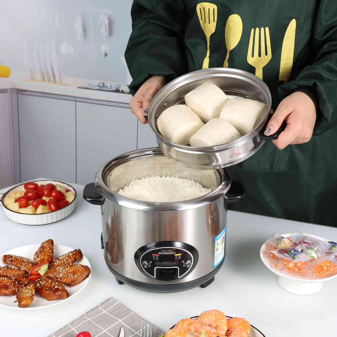 PQKERQE/304不锈钢正品家用电饭煲3-4升电饭锅老式蒸煮8人2升-6升