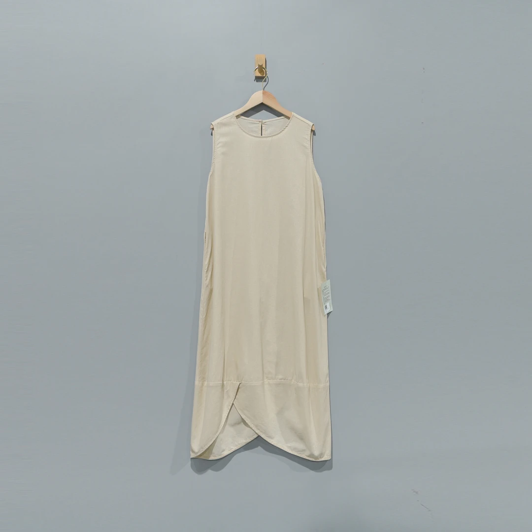 039943高货亚麻精包边圆领个性下摆百搭背心连衣裙裙长124胸围122