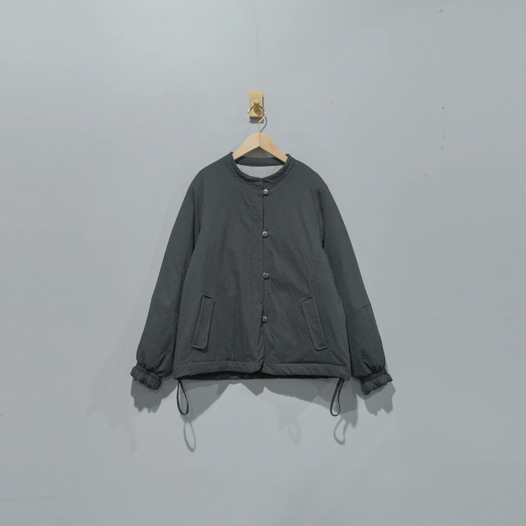 【且听风吟】0512271文艺棉麻提花立领保暖棉服外套 衣长65 胸围124