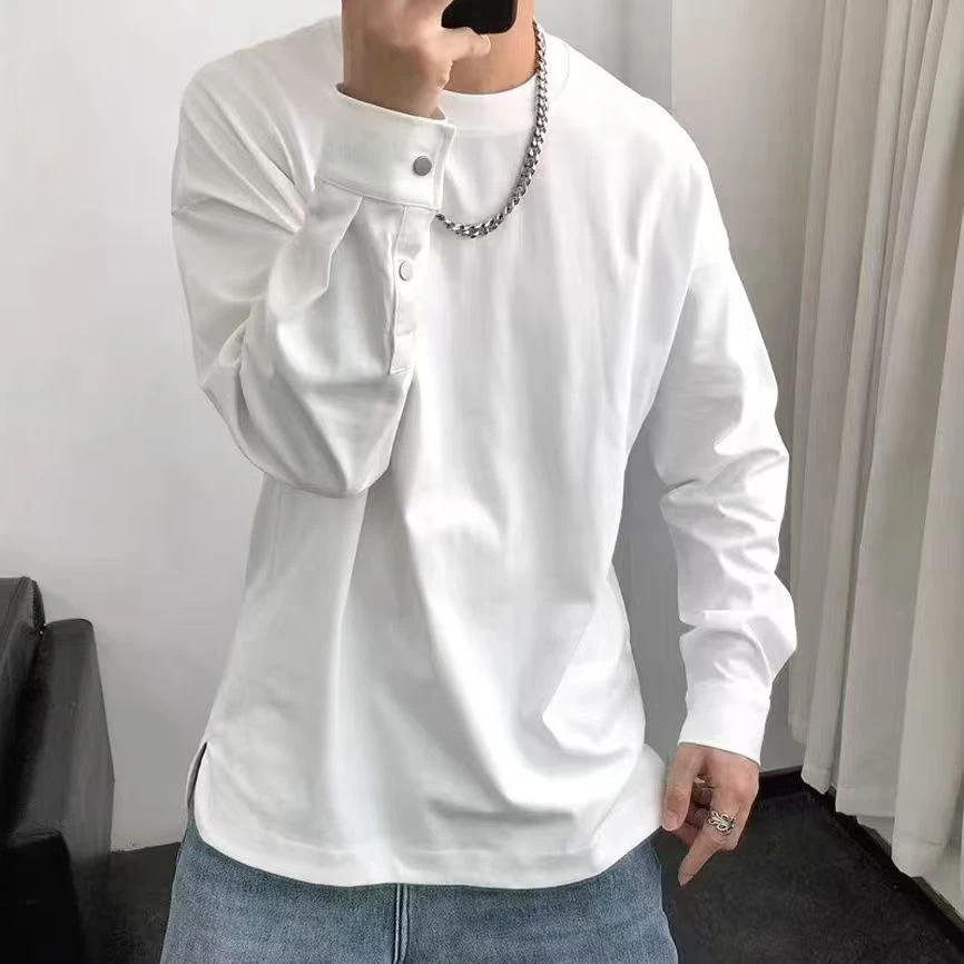 秋冬纯色男士加绒宽松圆领时尚情侣简约ins韩版圆领宽松上衣百搭