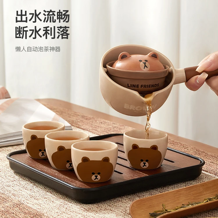 LF【茶具套装】2025新款茶壶户外露营喝功夫茶可爱壶小茶台卡通茶杯