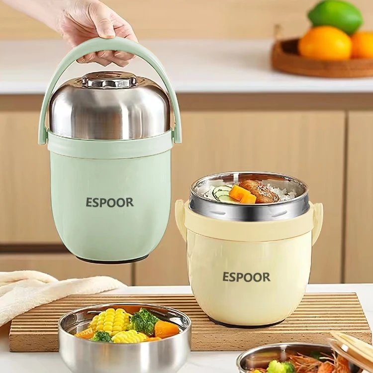 ESPOOR/316不锈钢真空保温提锅饭盒家用大容量拍下赠送保温袋餐具