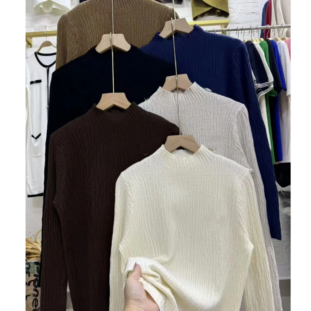 【锦衣服饰】C 6712小标时尚百搭半高领针织打底衫