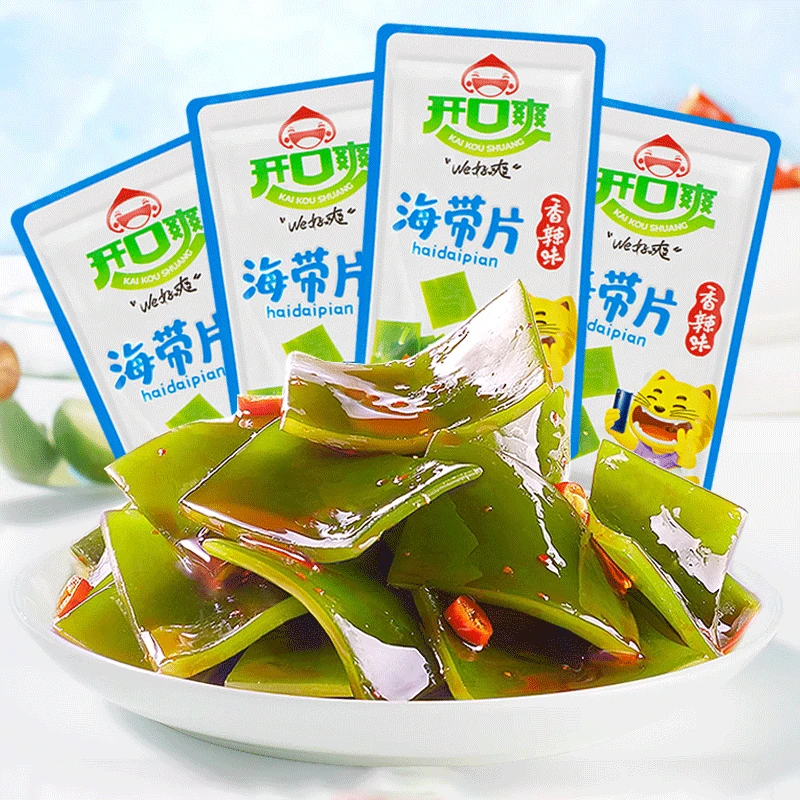 开口爽香辣海带片下酒下饭菜开袋即食小袋装榨菜海带小零食好吃