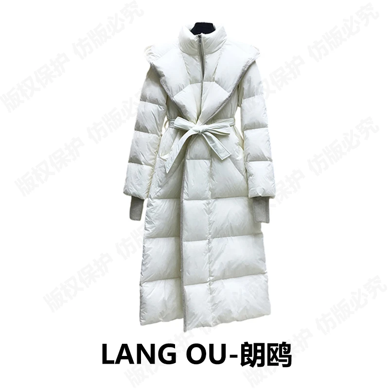 轻奢气质95白鹅绒服连帽过膝棉服外套显瘦保暖外套88237（XU）