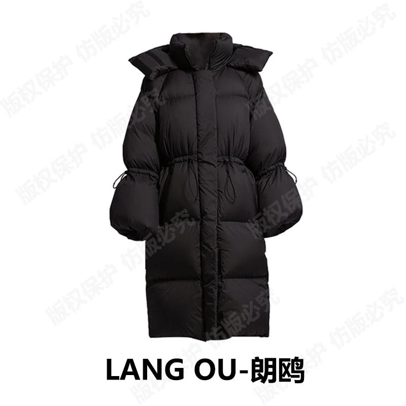 【丽公主】95白鹅绒保暖羽绒服女冬加厚可拆卸风帽极寒羽绒服3560