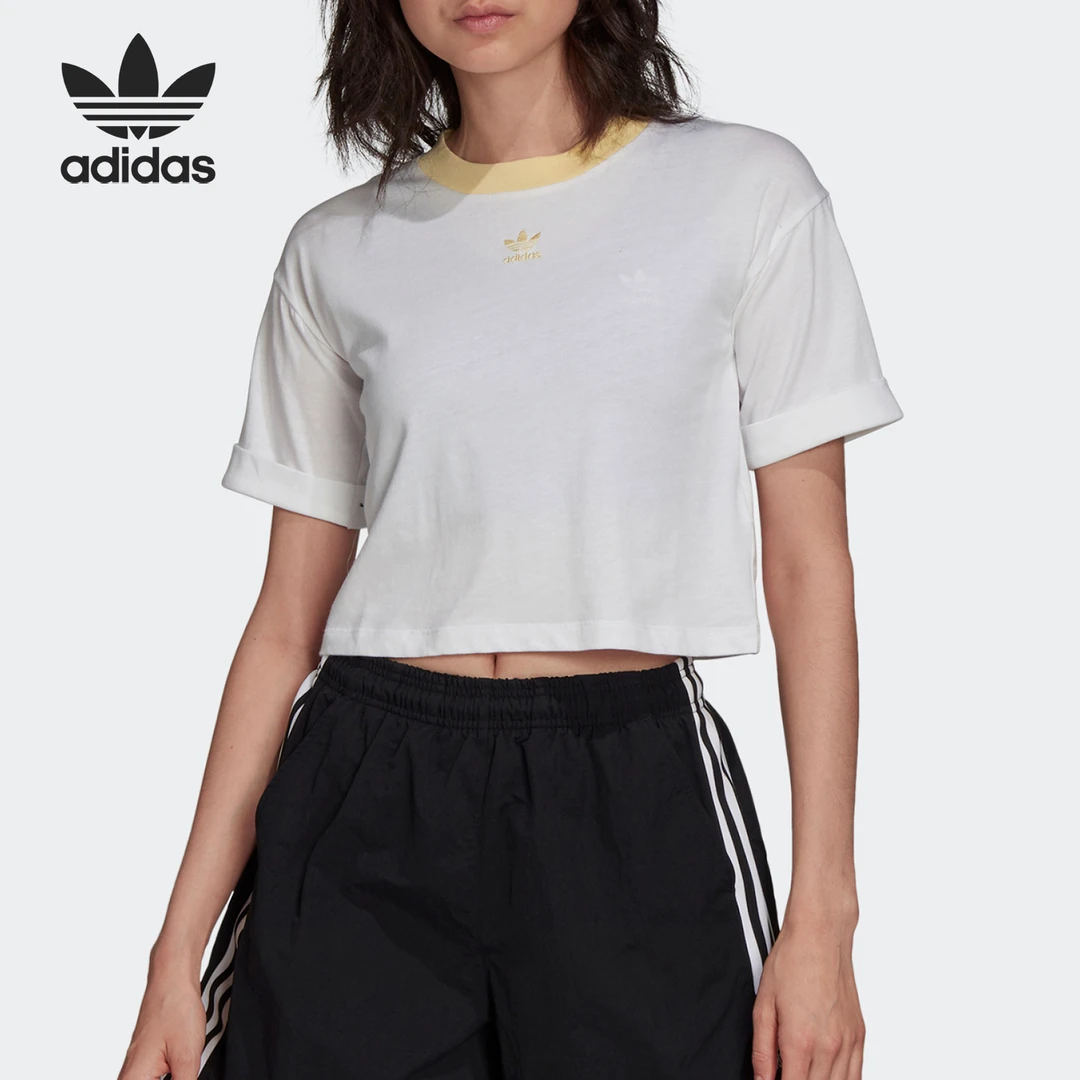 Adidas/阿迪达斯 夏季女子短款休闲透气运动短袖T恤衫 FM3260