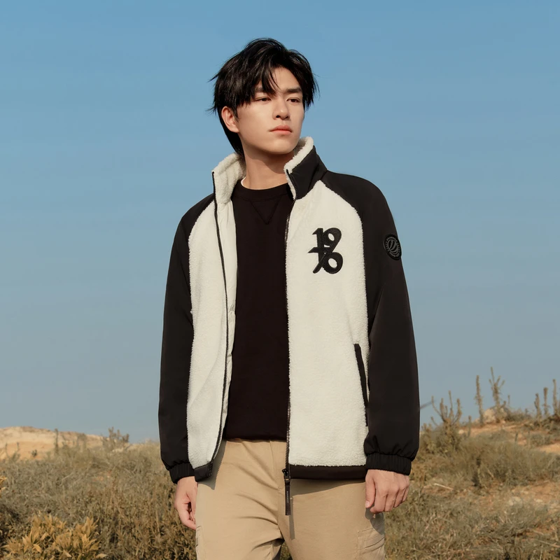 2023年新款秋冬季仿羊羔绒运动时尚休闲保暖羽绒服外套