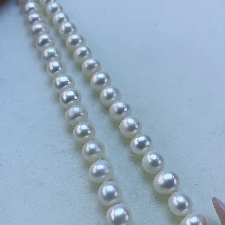 淡水珍珠颈饰银S925镶嵌卡7冷白