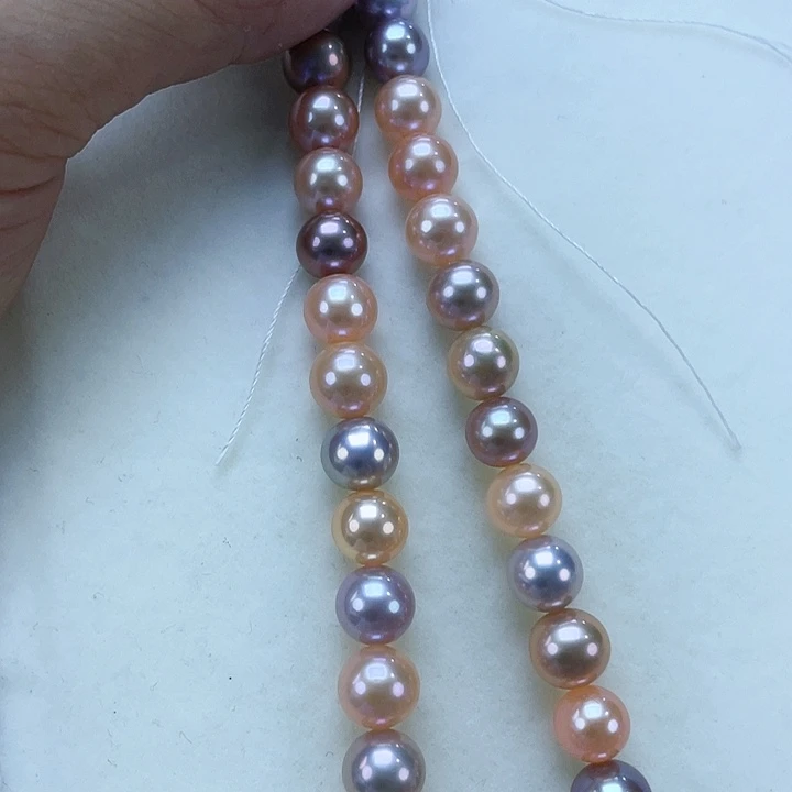 淡水珍珠颈饰银S925镶嵌卡8
