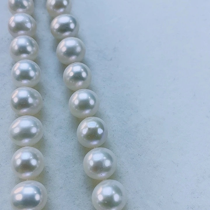 淡水珍珠颈饰银S925镶嵌卡10-11极光澳绿